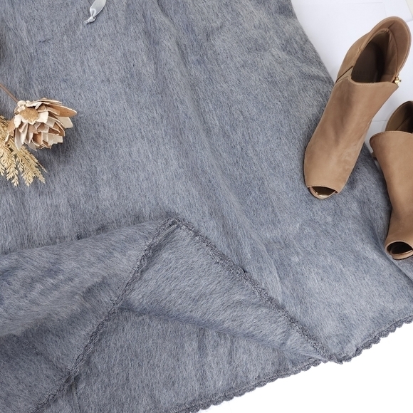 New Lamesa Alpaca Grey Wool Maxi Skirt Sz XXL - Picture 8 of 15